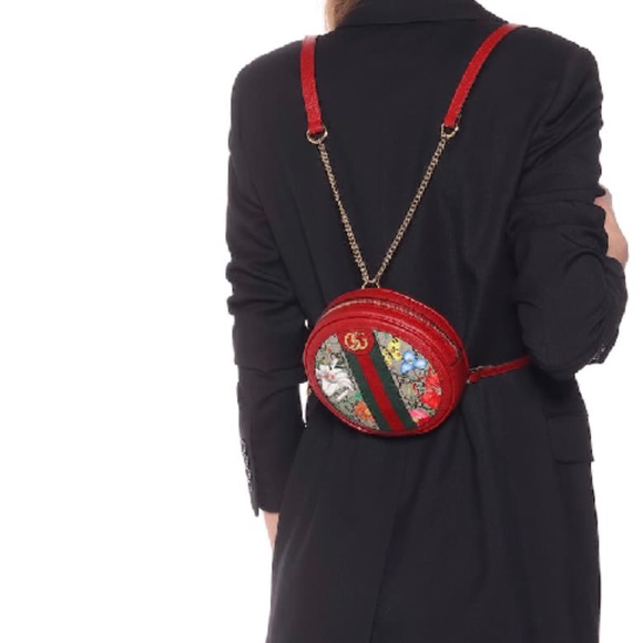 NWT Gucci Ophidia Mini Round Flora Chain-strap Backpack - Picture 6 of 8